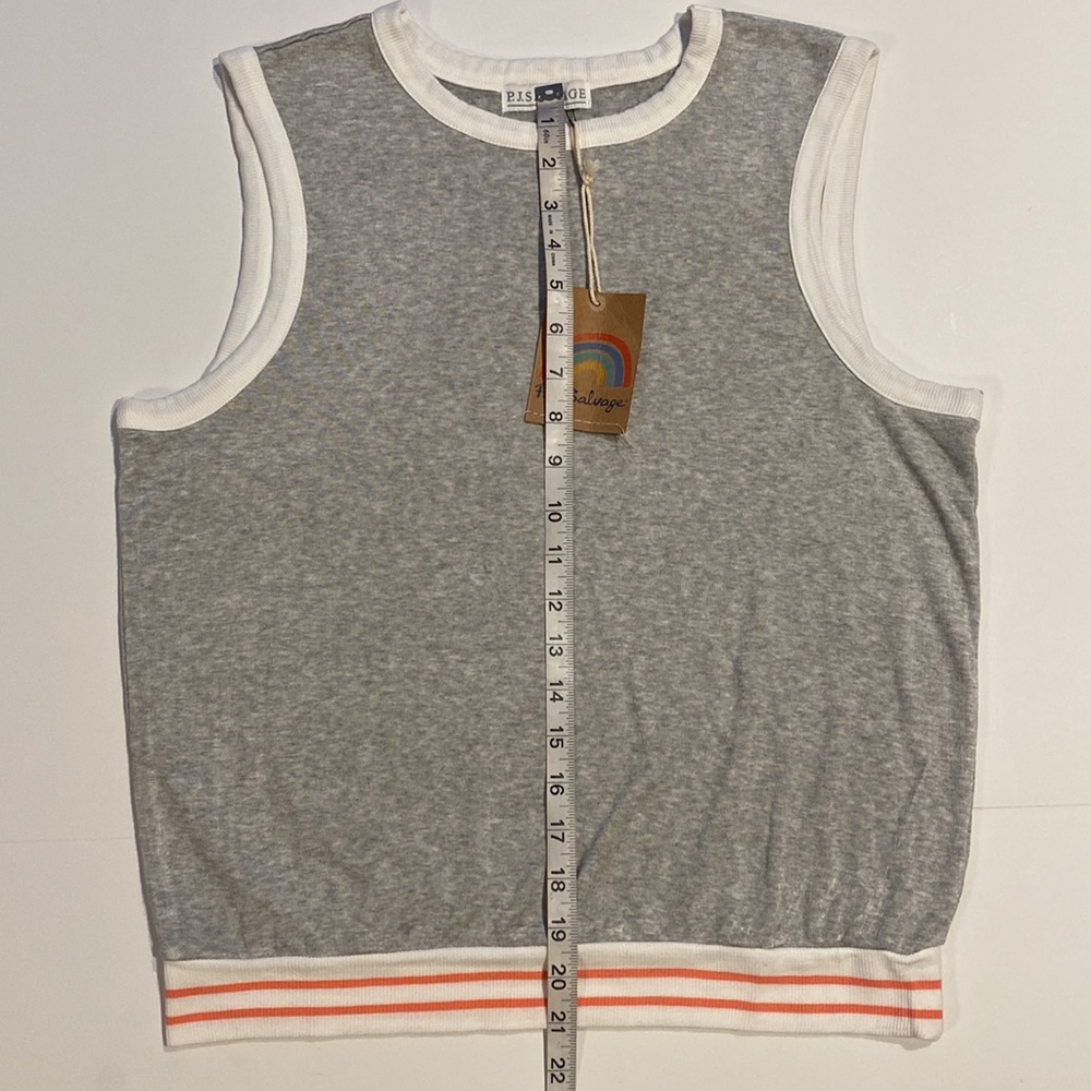 PJ Salvage Medium Heather Gray Tank Top Crew Neck PJ Top New D31e - Picture 14 of 14